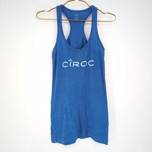 Ciroc Blue Graphic Tee Tangerine Racerback Tank Top with White Logo- Size S -GUC